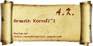 Armuth Kornél névjegykártya