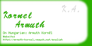 kornel armuth business card