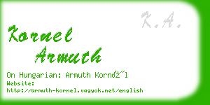 kornel armuth business card